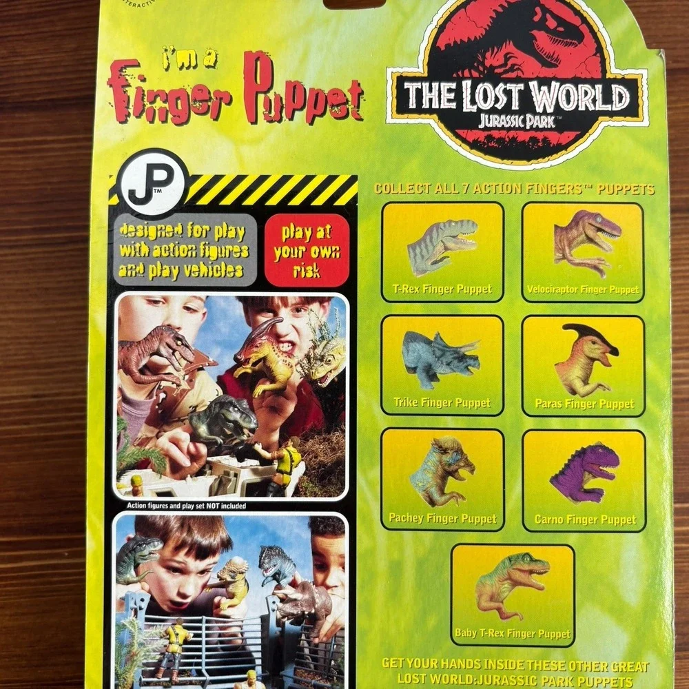 The Lost World Jurassic Park Finger Puppets Action Fingers Sealed‎ 1997
